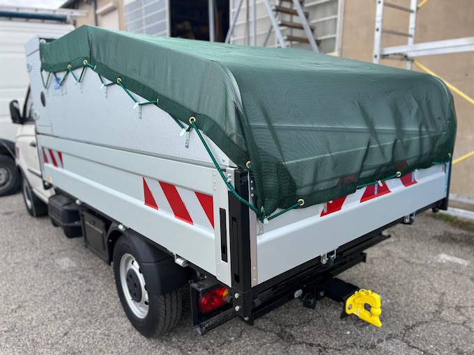 Détail d’une bâche de transport fabriquée par Sopitair